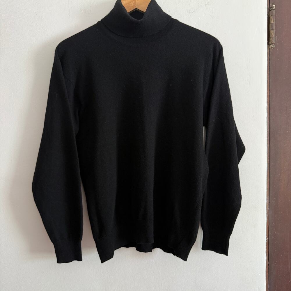 Vintage CLAN DOUGLAS | 100% Cashmere Classic Black Turtleneck Size Medium